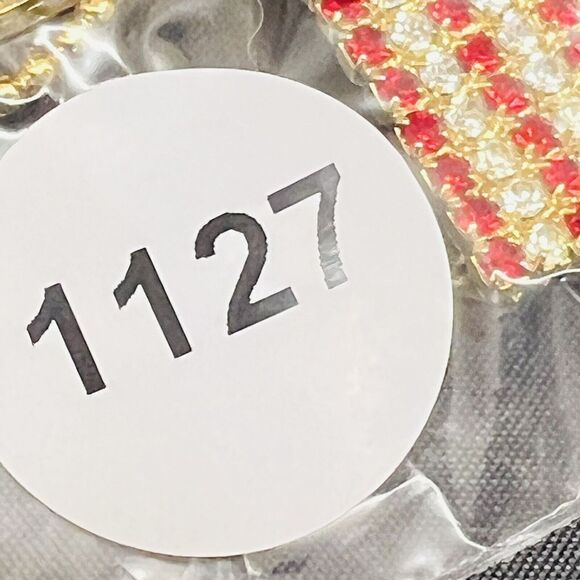 Rafaelian Vintage Red White Blue US Flag Rhinestone Brooch Patriotic Nice 1127 - Picture 8 of 8